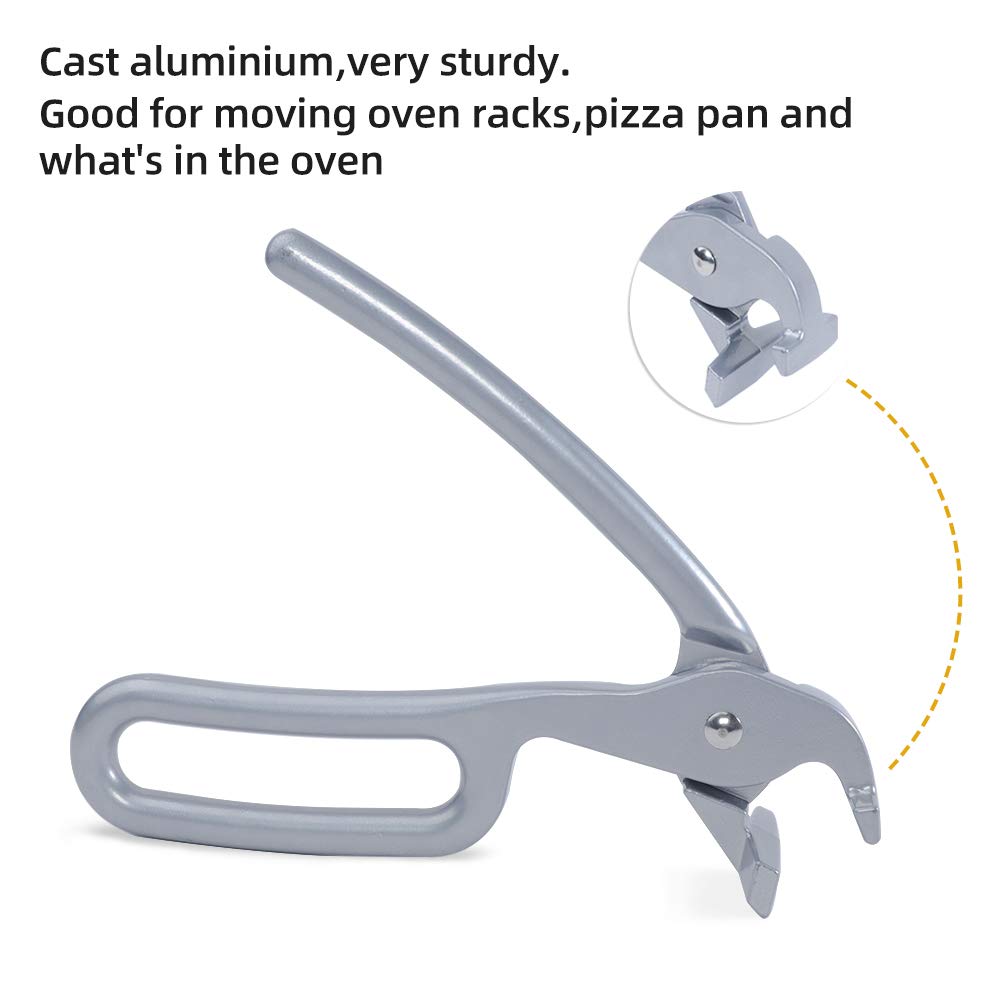 SHANGPEIXUAN Pizza Pan Gripper for Deep Pizza Pans,Heavy Duty Cast Aluminum Pan Tongs,Great for Pulling Hot Pizza Pan out of the Microwave,Oven … …