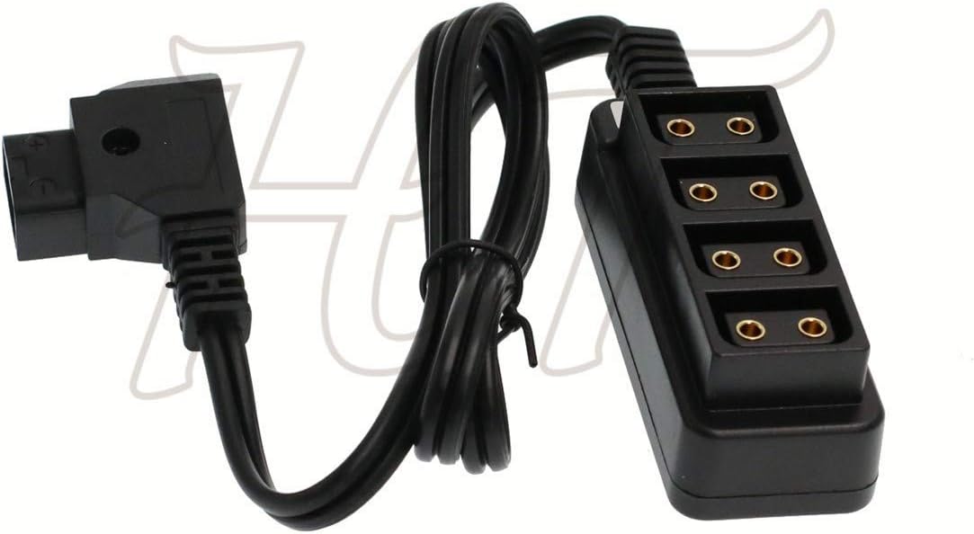 HT D-tap Power Splitter Box 4 Port 1x Male to 4x Female P-tap Adapter Cable 24in for V-Lock Gold Mount Battery