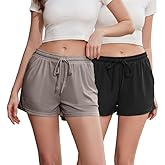 LYCY Pajama Shorts for Women, Soft Sleep Shorts for Women Lightweight knit Summer Pj Bottoms(Pack of 2&3)