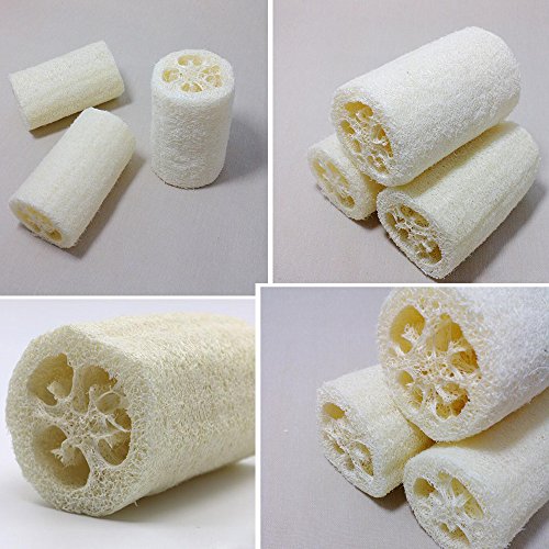 Hisight 100% Natural Loofah Body Skin Exfoliating Bath Sponge Scrubber Best Luffa Body wash Great for Skin Care in the Bath ,Spa or Shower ,Perfect size,Pack of 3 - Thumbnail 3