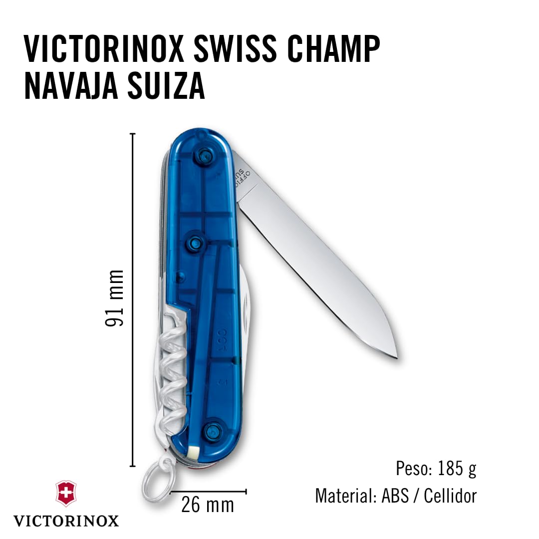Navaja Suiza Swiss Champ - Multiusos de 33 Funciones, Azul