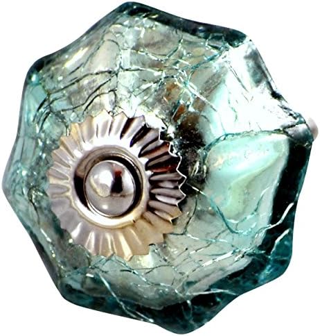 Charleston Knob Company Mercury Glass Parasol Knob, Set of 2, Light Blue