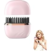 Mini Portable Hair Straightener, Cordless Travel Straightener Brush with 3 Heat Settings & Type-C Fast Charging, Smoothing for Frizzy & Wavy Hair, Ideal Gift (Pink)