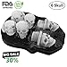 3D Skull Ice Mold-Food Grade Silicone Ice Cube Trays, Best Silicone Ice Mold for Whiskey, Cocktails and Vodka, Perfect Ice Cube Maker for Party and Holiday, Black