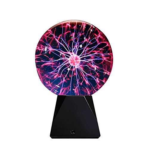 Rumfo Novelty Glass Magic Plasma Ball Light Glass Christmas Balls Decorative Lava Lamp for Kid Novelty Lights Touch Sensor Sphere Night Light (4 Inch)