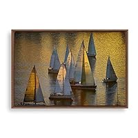 Framed Canvas Wall Art Voyage Canvas Prints Home Artwork Decoration for Living Room,Bedroom - 16x24 inches