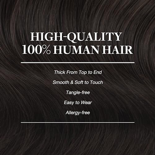 GOO GOO Clip in Extensions Natural Hair 7pcs 120g 40cm Light Dark Brown Natural Hair Extensions