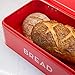 Now Designs Metal Bread Storage Bin, Red, 16x9x6.5 inches