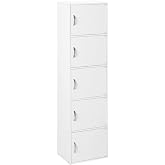 HODEDAH IMPORT Bookcase, White, 5 Door