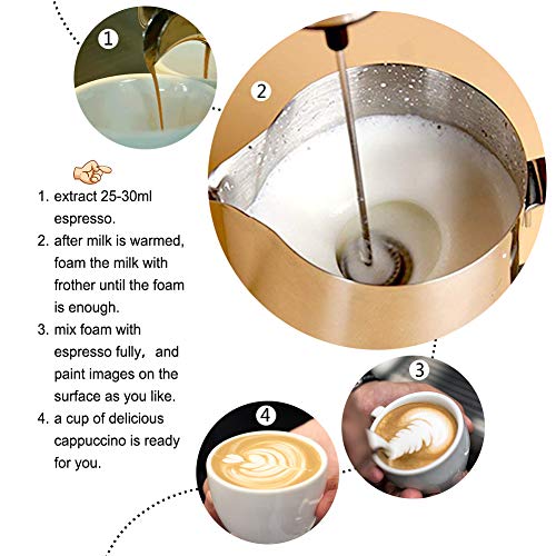 Techo Milk Frother Stainless Steel Electric Handheld Wand with Stand and Brush (frother)