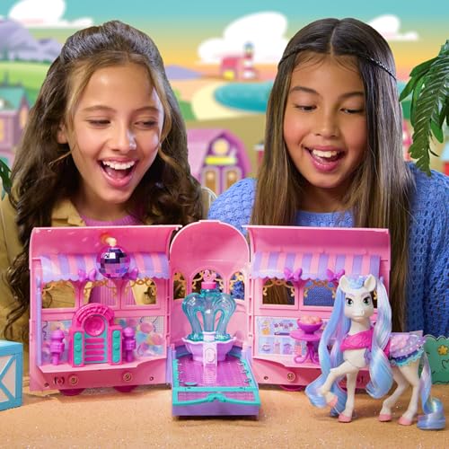 WILD MANES HORSE TOYS PERLA’S CLUBHOUSE TRAILER PLAYSET WITH PERLA HORSE DOLL FIGURE, WITH OVER 25 INTERACTIVE FEATURES
