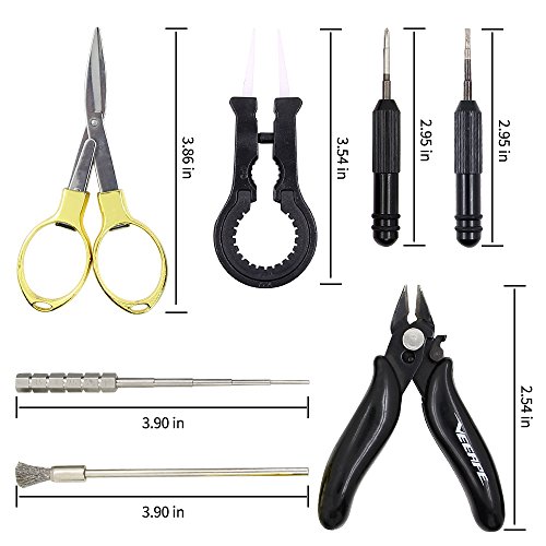 VEEAPE DIY Tool Kit, Ceramics Tweezers/Coil Set/Plier/Coil Brush/Folding Scissors/Cross-Screwdriver/Flathead Screwdriver with a Zipper Bag