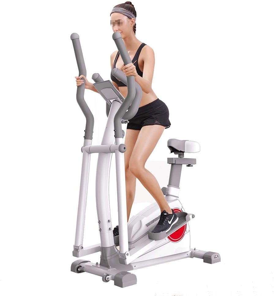 Xhtoe Cross Trainers Elliptical Machine Elliptical Trainer Exercise Machine For Home Use Smooth Quiet Driven Machine Multifunctional Display (Color : White, Size : 150x99x66cm)