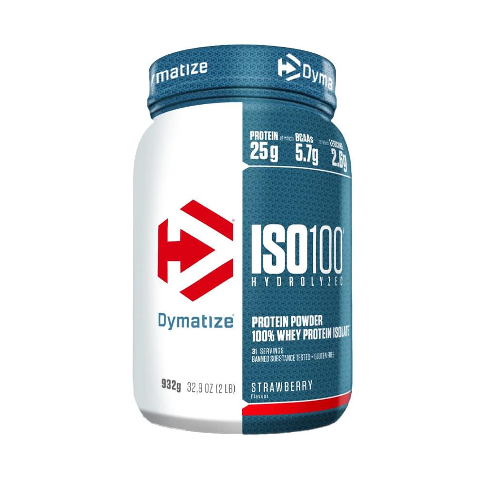 Dymatize ISO 100 Strawberry 900 g - Whey Protein Hydrolysat + Isolat Powder