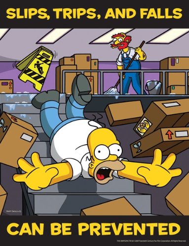 Simpsons Slips Trips And Falls Safety Poster Slips Trips And Falls Can Be Prevented Buy Online In Grenada At Grenada Desertcart Com Productid