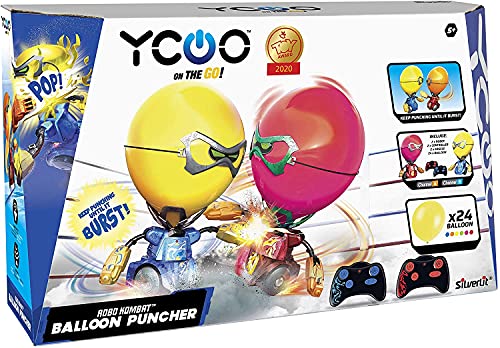 Silverlit 88038 ROBO Kombat Balloon Puncher by, ferngesteuerte Spielzeug, 2 Roboter und Zubehör, Ton-und Lichteffekten, 14 cm, rot und blau, ab 5 Jahren