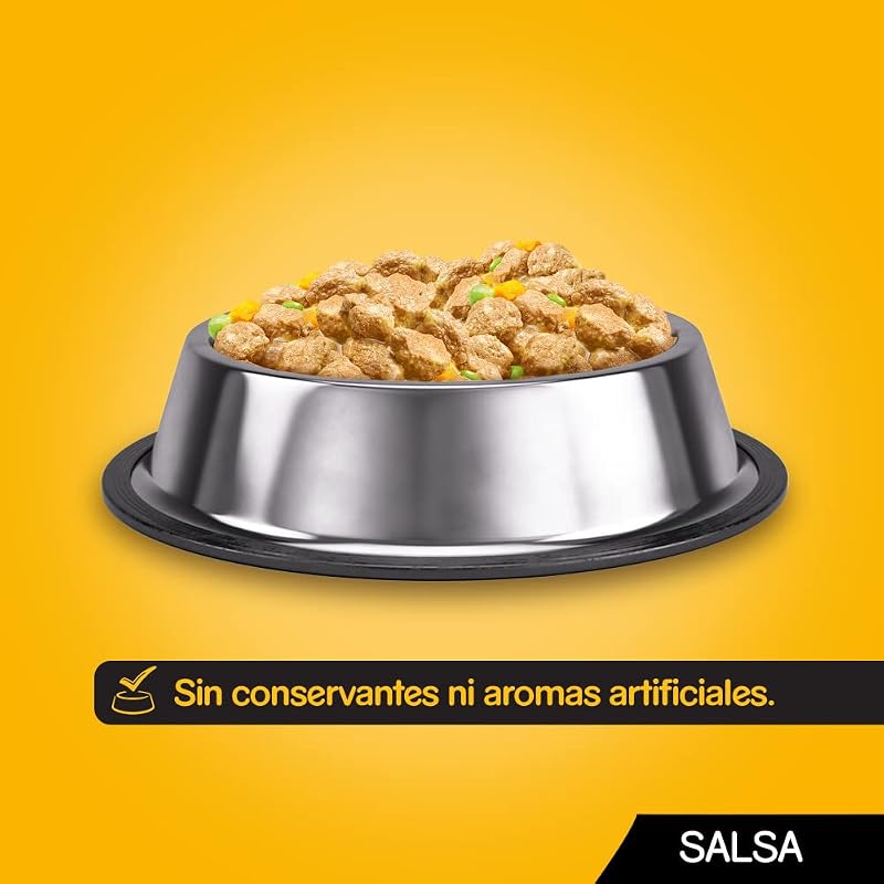 Comida húmeda para perros sabores mixtos en salsa, paquete múltiple (4 paquete x 12 bolsas x 100 g)