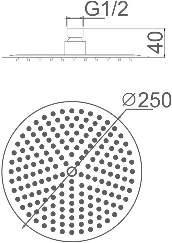 Ibergrif M20298 Rain Shower Head, 10 Inch Round Fixed Showerhead - Image 3