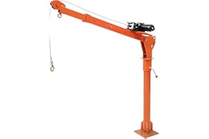 1100Lb Folding Truck-Mounted Crane, with Electric Winch 3500 Lb 12v, Painted Steel Pickup Truck Jib Cranes 360 Swivel, for Li