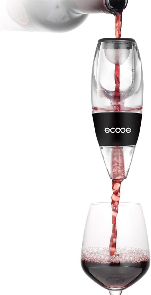 ecooe Wein Dekanter Dekantierer Rotwein Aerator Set Schnellest Ernüchternd Wein Belüfter mit massivem Stand und Reisetasche