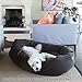 Majestic Pet 24 Inch Suede Calming Dog Bed Washable 24x19x7 (Inch) – Cozy Soft Round Donut Dog Bed with Spine Support for Dogs to Rest Their Head - Pet Bed Small – Gray