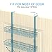 NEX Upgrade Over The Door Hook Shelf Organizer 5 Hooks with 2 Baskets Storage Rack for Coats & Towels, Chrome(Aqua Blue)