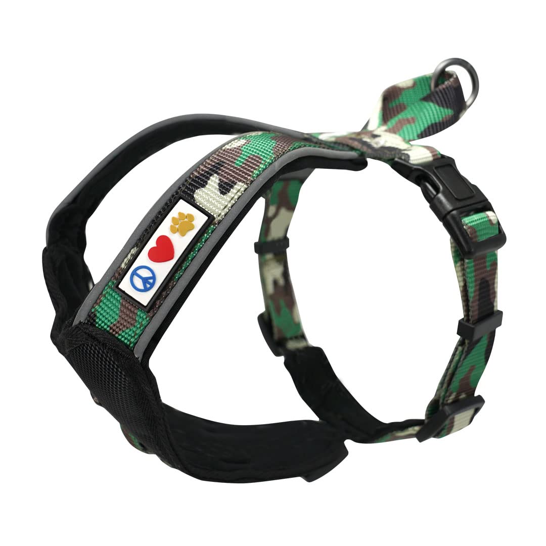 Pawtitas Pet Accessories Adjustable Padded Reflective Dog Harness, Step In Or Vest Harness, Comfort Control Walk, Puppy Trainer, Reduces Pull Tugging, Choking XS Extra Small Camouflage Green โ image 1