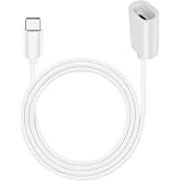 xsdtech 10ft Long Type C Extension Cable, USB C Male to Female Extender Cord Compatible with Ring Pan-Tilt Indoor Cam (2024 Release)， Mag-Safe Charger， iPhone16 /15 (White, 10FT)