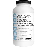 Color Pouring Medium Gloss by GOLDEN, 128 fl. oz. Jug, Professional Acrylic Medium, Transparent