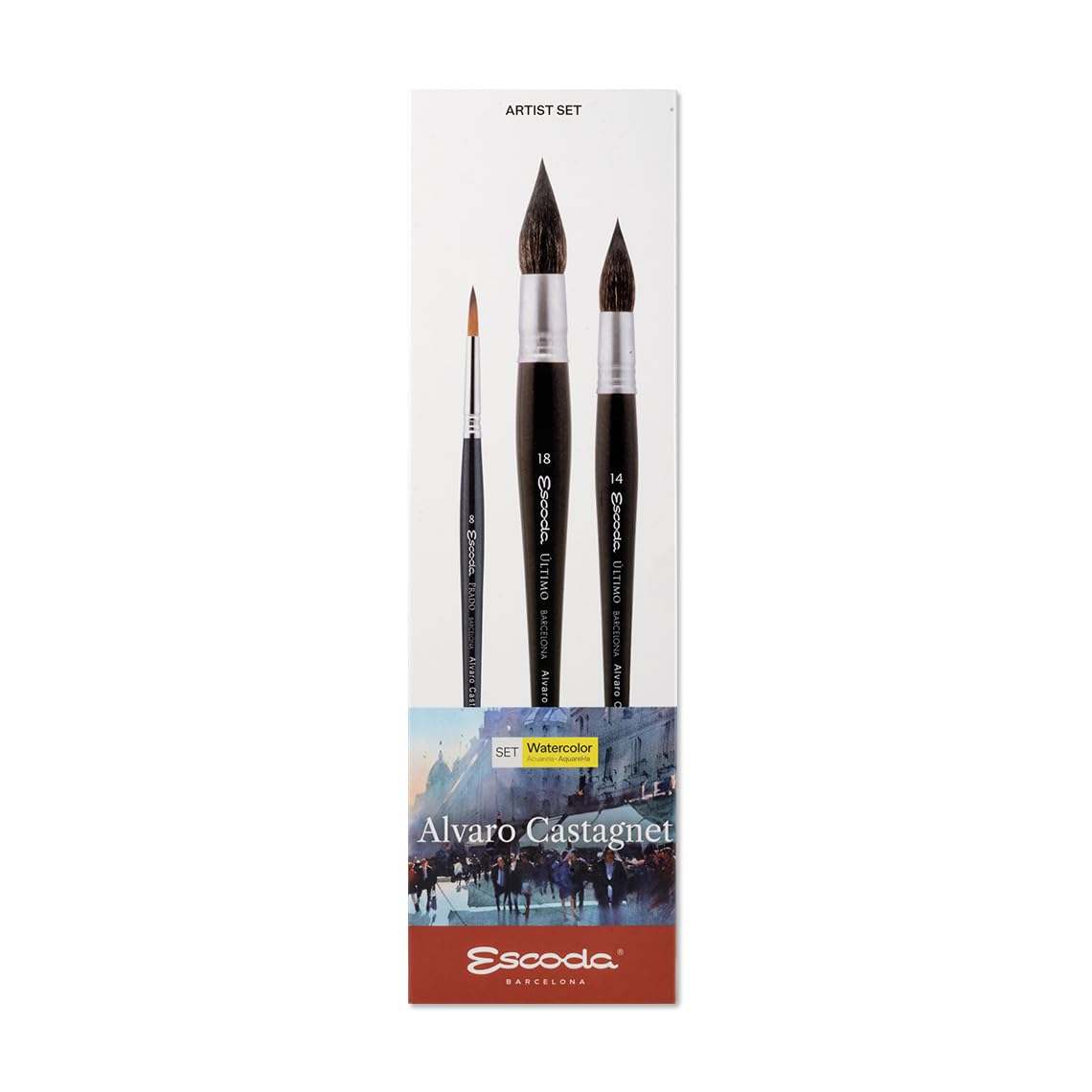 Escoda 8601-2 Alvaro Castagnet - Pack of 3 Brushes