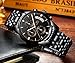 OLMECA Men's Watches Luxury Waterproof Fashion Quartz Women Watches Chronograph Stainless Steel Band Wristwatches for Men