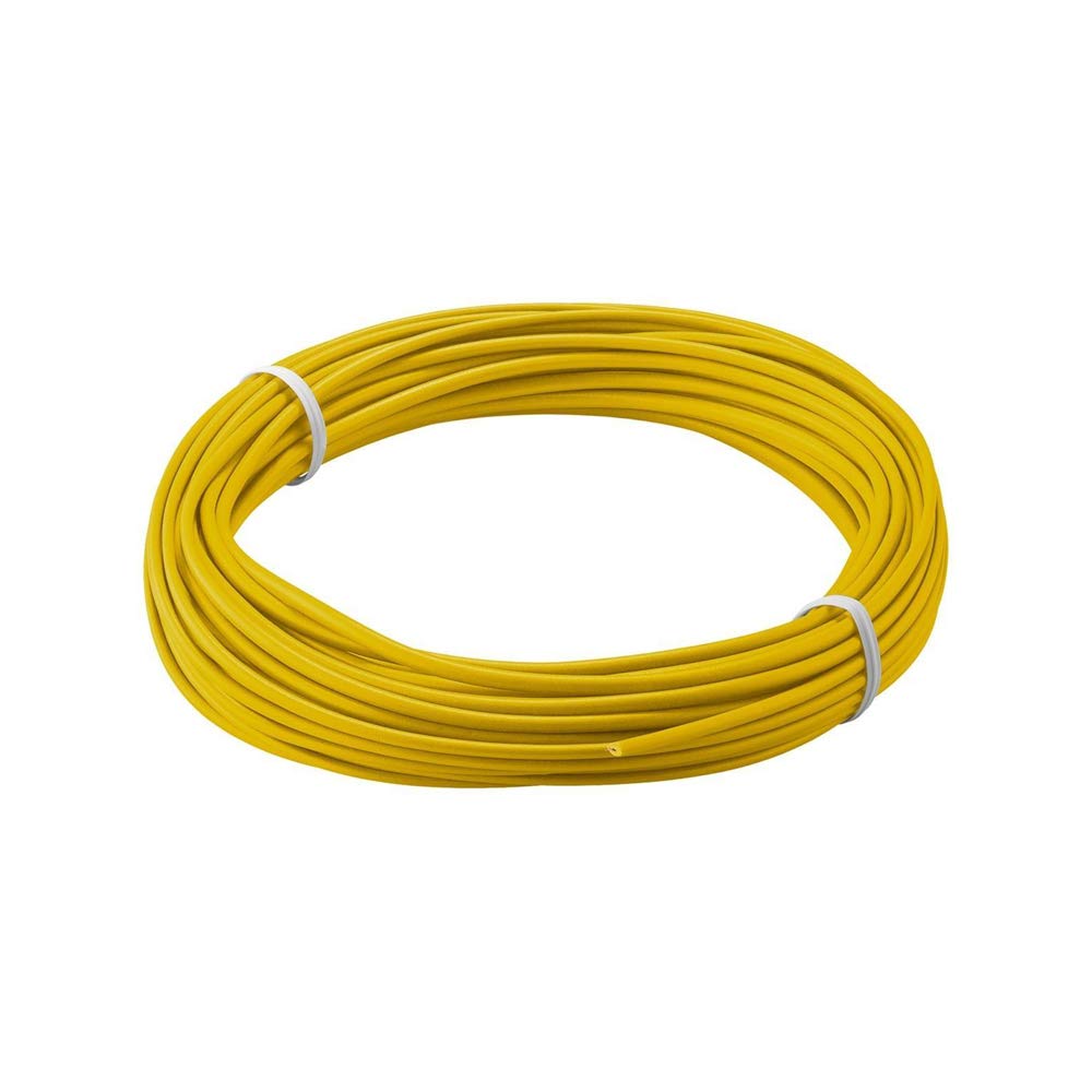 Goobay 55041 1 Core Multi-Strand Insulated Copper Wire (18 x 0.1 mm), Yellow, 10 m Cable Length