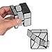Roxenda Speed Cube Set , Magic Cube Bundle of Gold Mirror S Cube and Silver Windmirror Cube , Irregular Speedcubing 3x3x3 SpeedCube Twisty Box Puzzle