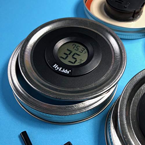 HyLids - Digital Hygrometer Curing Humidor Jar Lids, make a great stash jar too! …Wide Mouth 3 3/8"" - Thumbnail 2