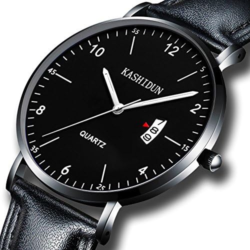 Men's Watches Analog Quartz Leather Dress Watch Sport Clock For Mens Fashion Casual Wristwatch Waterproof Calendar Date Thin&amp;Slim Dial