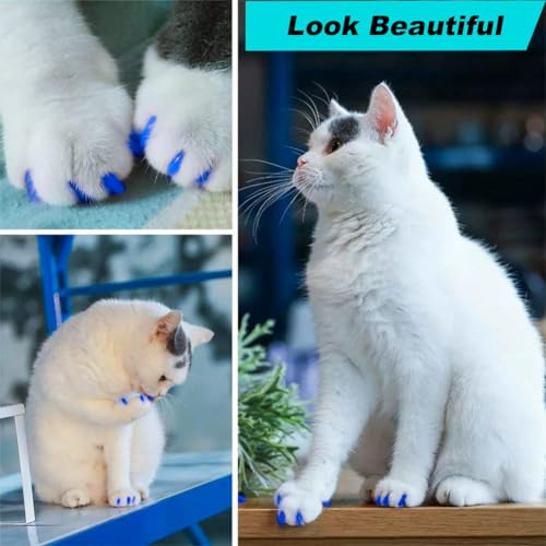 VICTHY 120pcs Cat Nail Caps Cat Nail Covers Cat Claw Caps with