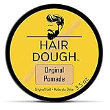 Hair Dough Pomade, Medium Hold and Semi-Matte Shine Styling Product for Men, Water Based/Soluble and Lightly Scented for Straight, Thick, Curly, and Wavy Hair, 3.5oz (Original)