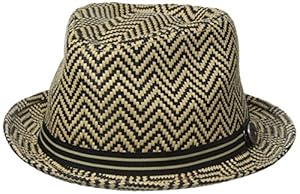 Image of Ben Sherman Men's Herringbone Straw Trilby,  Brown,  Large/X-Large