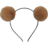 Elaine Room Headband Bear Ears Soft Ball Hairband Headwear Halloween Christmas Costumes for Women