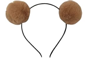 Elaine Room Headband Bear Ears Soft Ball Hairband Headwear Halloween Costume for Girls Women