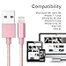 iPhone Cable,Akaho 3Pack 10FT Extra Long Nylon Braided Cord Lightning Cable Certified to USB Charging Charger for iPhone 7/7 Plus/6S/6 Plus/6S Plus/5S/5C/SE/iPad Air/Mini/iPod Nano 7(Pink White)
