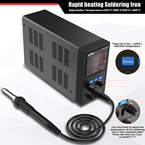 DC Power Supply Variable with Soldering Iron Station,CURCONSA 2 in 1