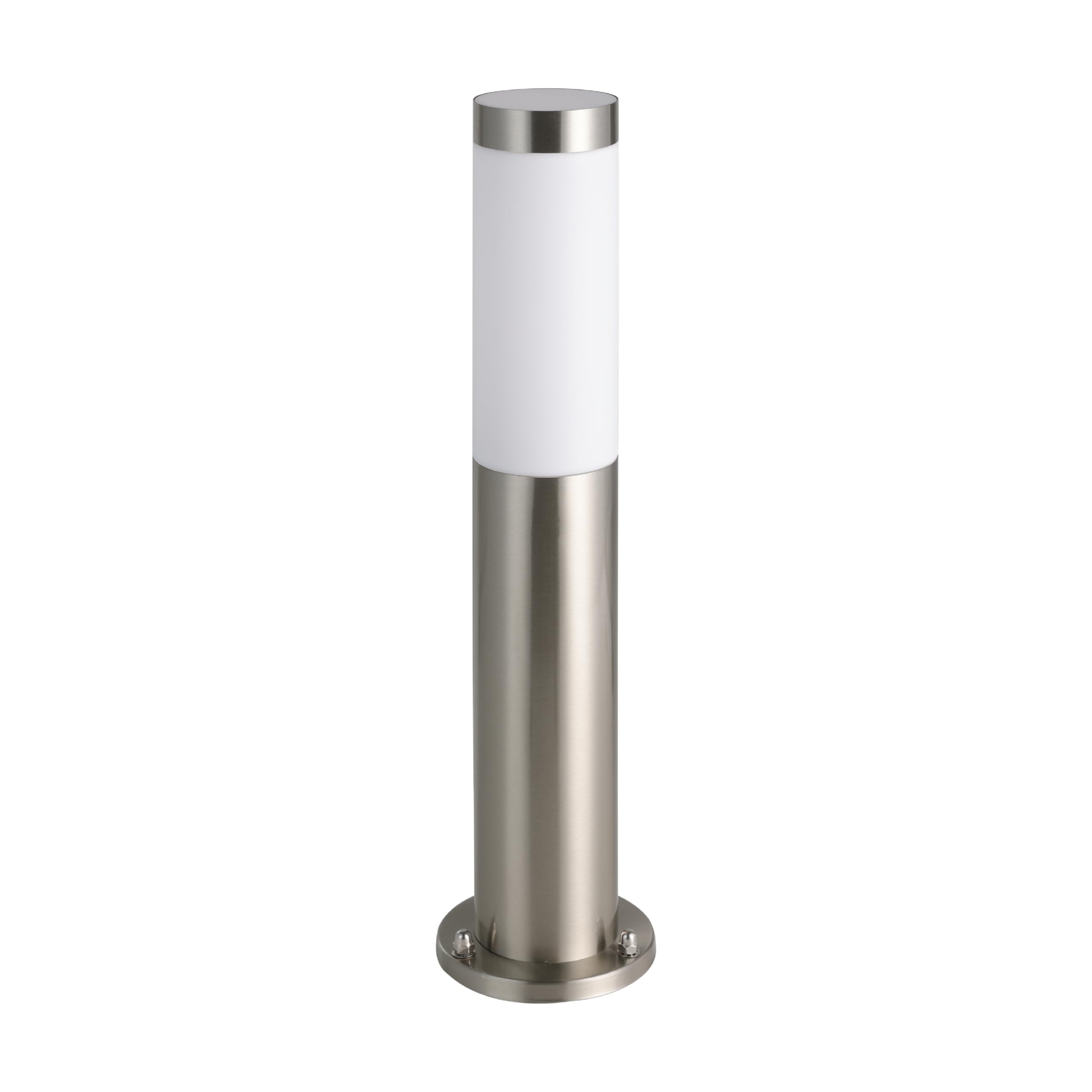 Eglo Helsinki Outdoor Lamp, Electric Garden and Driveway Outside Bollard Light, Stainless Steel and Plastic Lighting in Silver and White. E27 Socket, IP65 — image 1