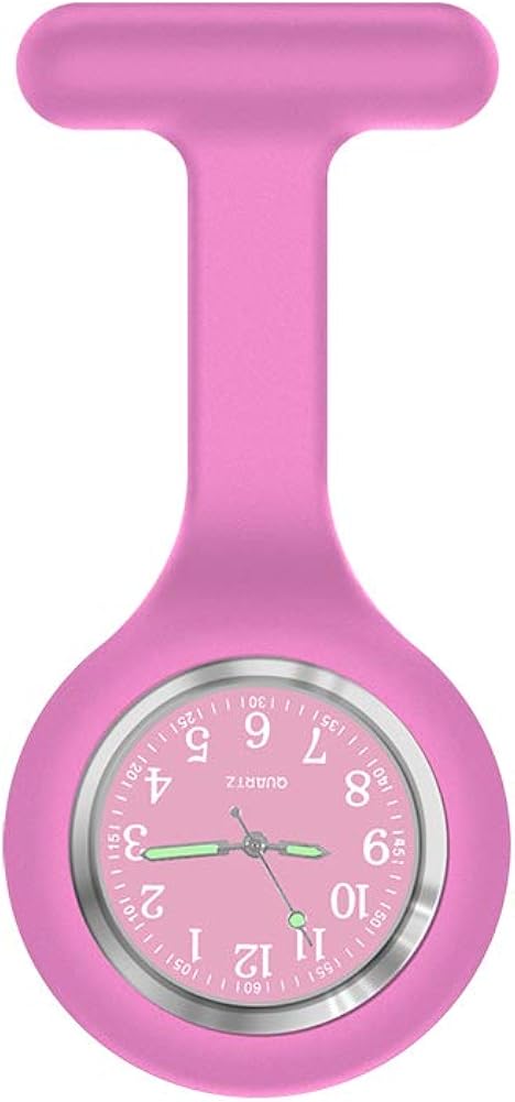 SibyTech Nurse Watch Brooch, Silicone with Pin/Clip, Glow in Dark Design