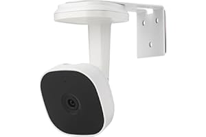 ANNKOIFU Metal Wall Mount for myQ Smart Garage Security Camera, No Drill Weatherproof Mounting Bracket with Two Easy Installation Ways, Flexible Positing Your Camera for Better View Angle - White
