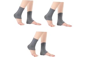 VANZACK 3pcs Wool Foot Sleeve Breathable Ankle Socks Warm Foot Cover for Yoga Sports Exercise Grey