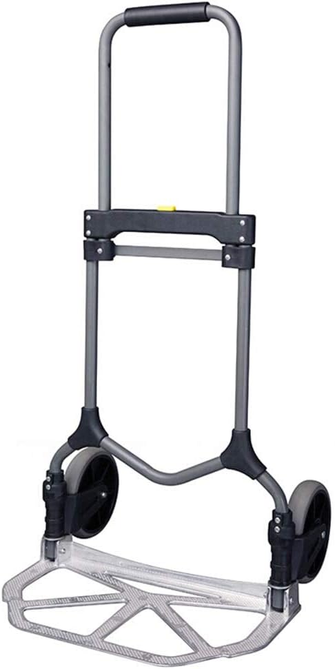 Folding Hand Truck Dolly Compact Lightweight Durable Luggage Cart Travel Trolley Quiet with Wheel Load-Bearing 70KG/90KG (Size : B)