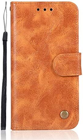 Retro Genuine Leather Flip Case for LG V30 K10 2018 G6 Q6 Q8 Stylo 2 3 4 Plus X G7 ThinQ Power Style Wallet Cover Purse,Yellow,for LG Q8