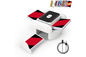 EJU Automatic Card Shuffler 2/1 Deck Compatible with Uno Card Game,Playing Cards,Casino,Rechargeable Poker Machine Compatible with 5 Crowns,Phase 10,Mahjong,Skipbo,Blackjack,Quiet Adults Game Night