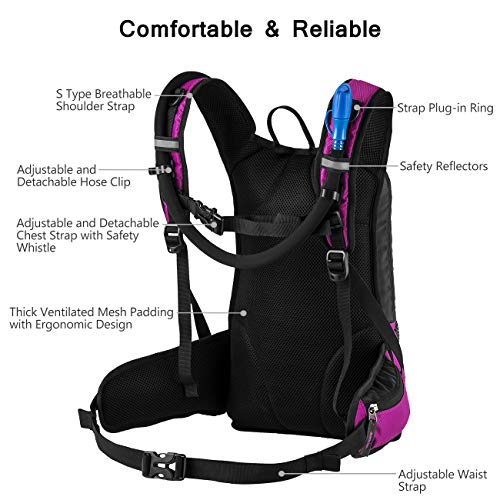 RUPUMPACK Insulated Hydration Backpack Pack with BPA Free 2L Water Bladder - Keeps Liquid Cool up to 4 Hours, Prefect Outdoor Gear for Hiking, Running, Cycling, Camping, Skiing, 15L - Thumbnail 5